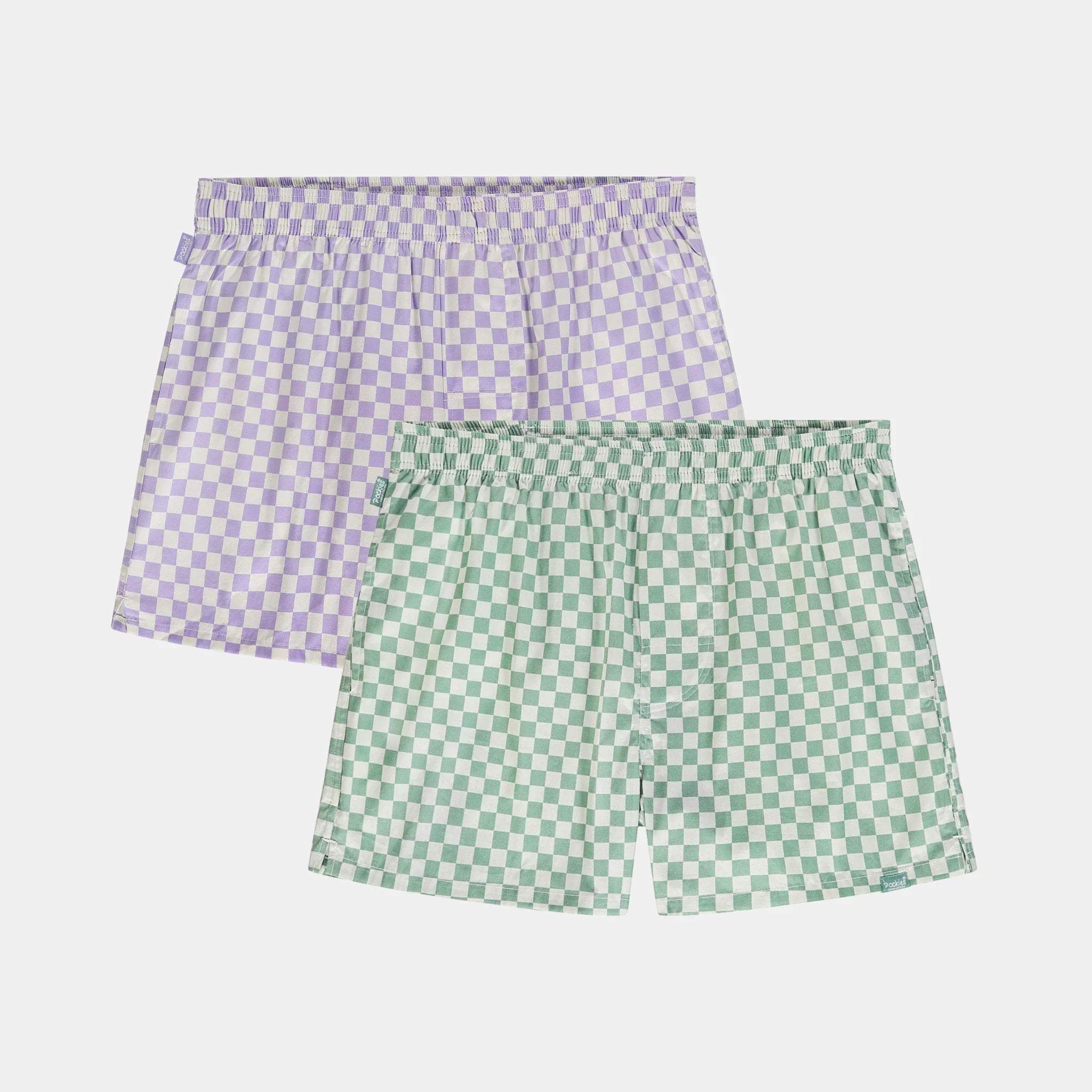 2 Pack Checkers Boxers