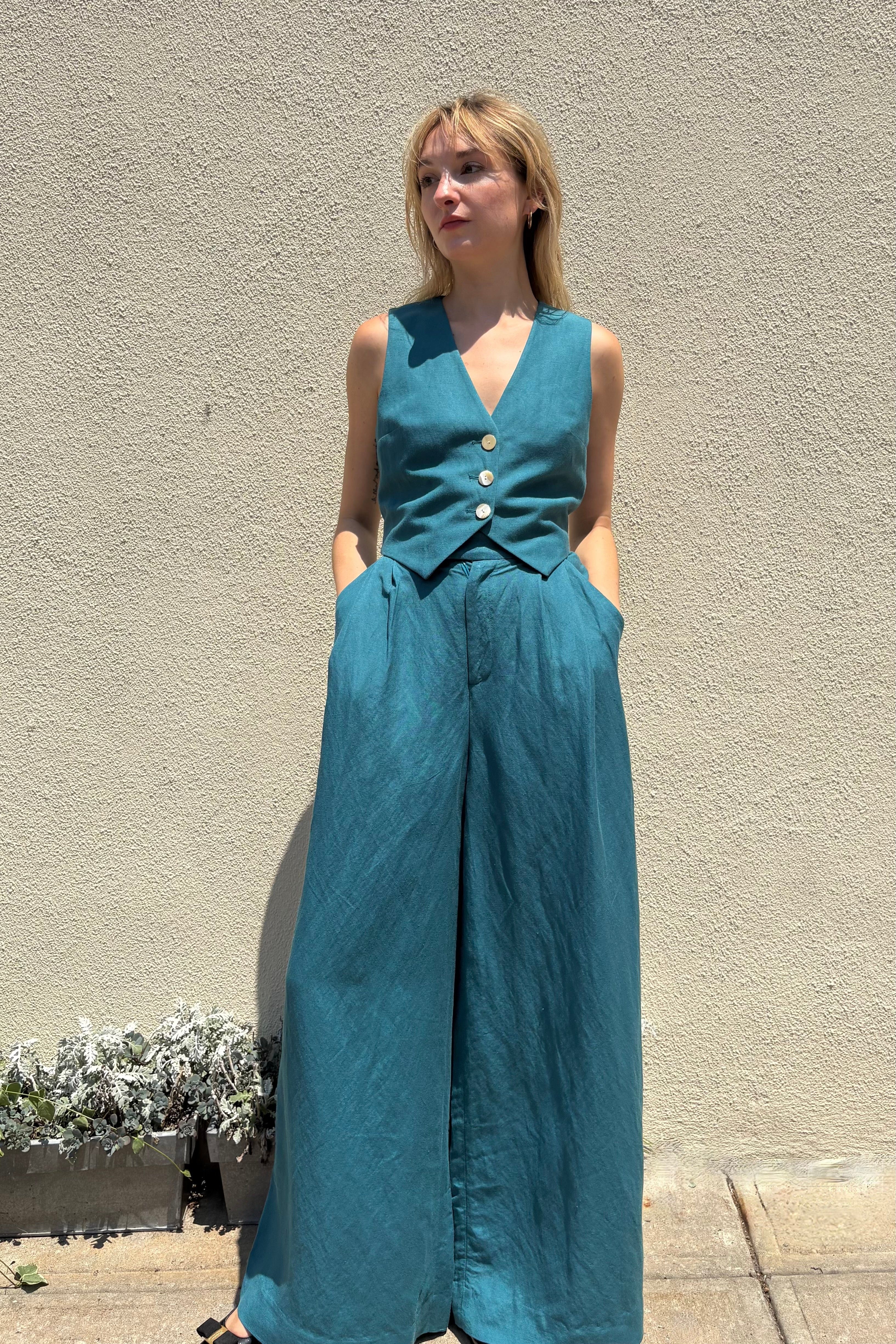 Katherine Pant in Linen Blend