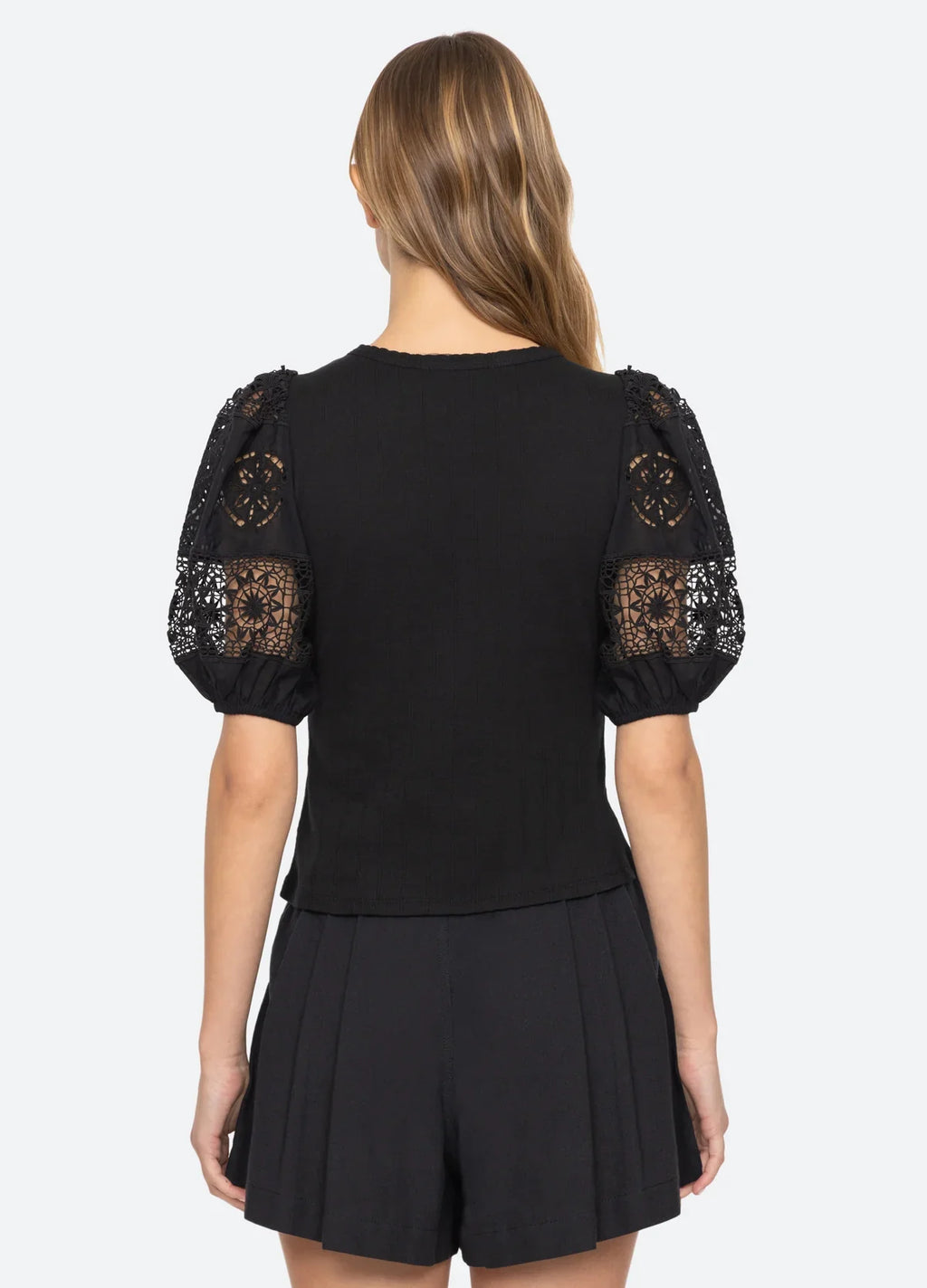 Dahlia Eyelet Combo Tee
