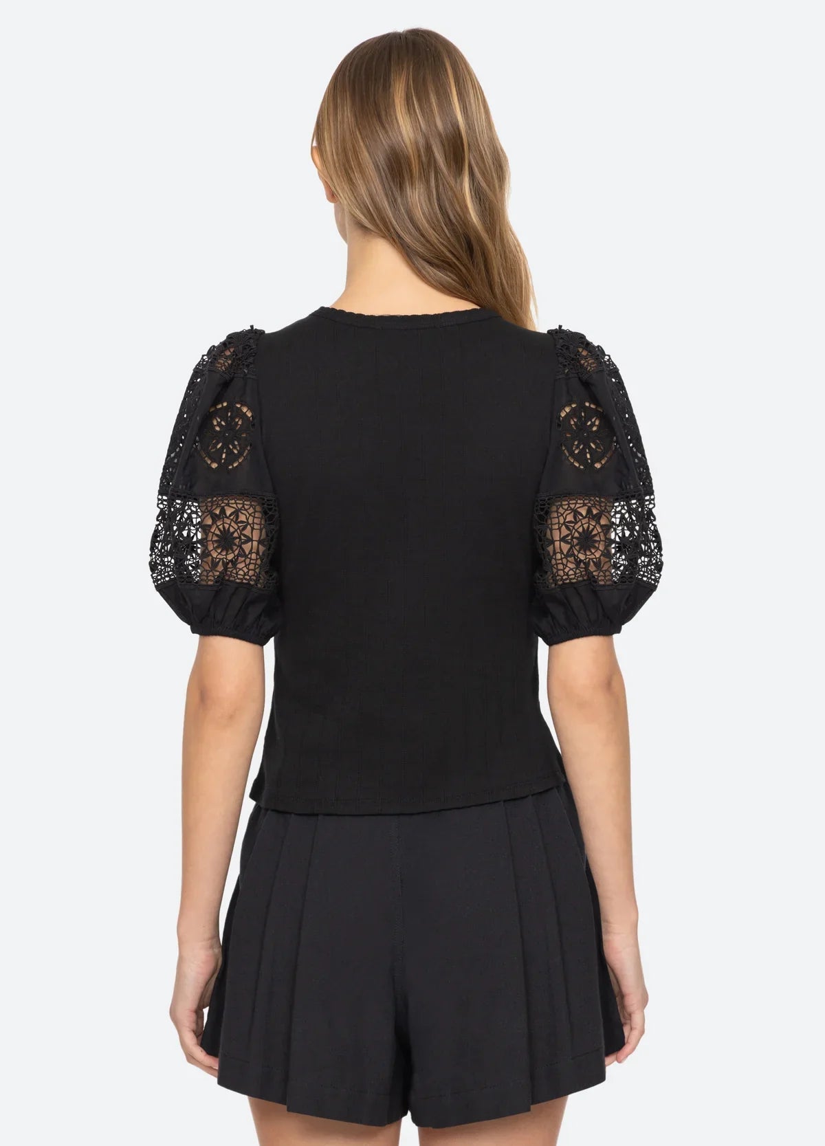 Dahlia Eyelet Combo Tee