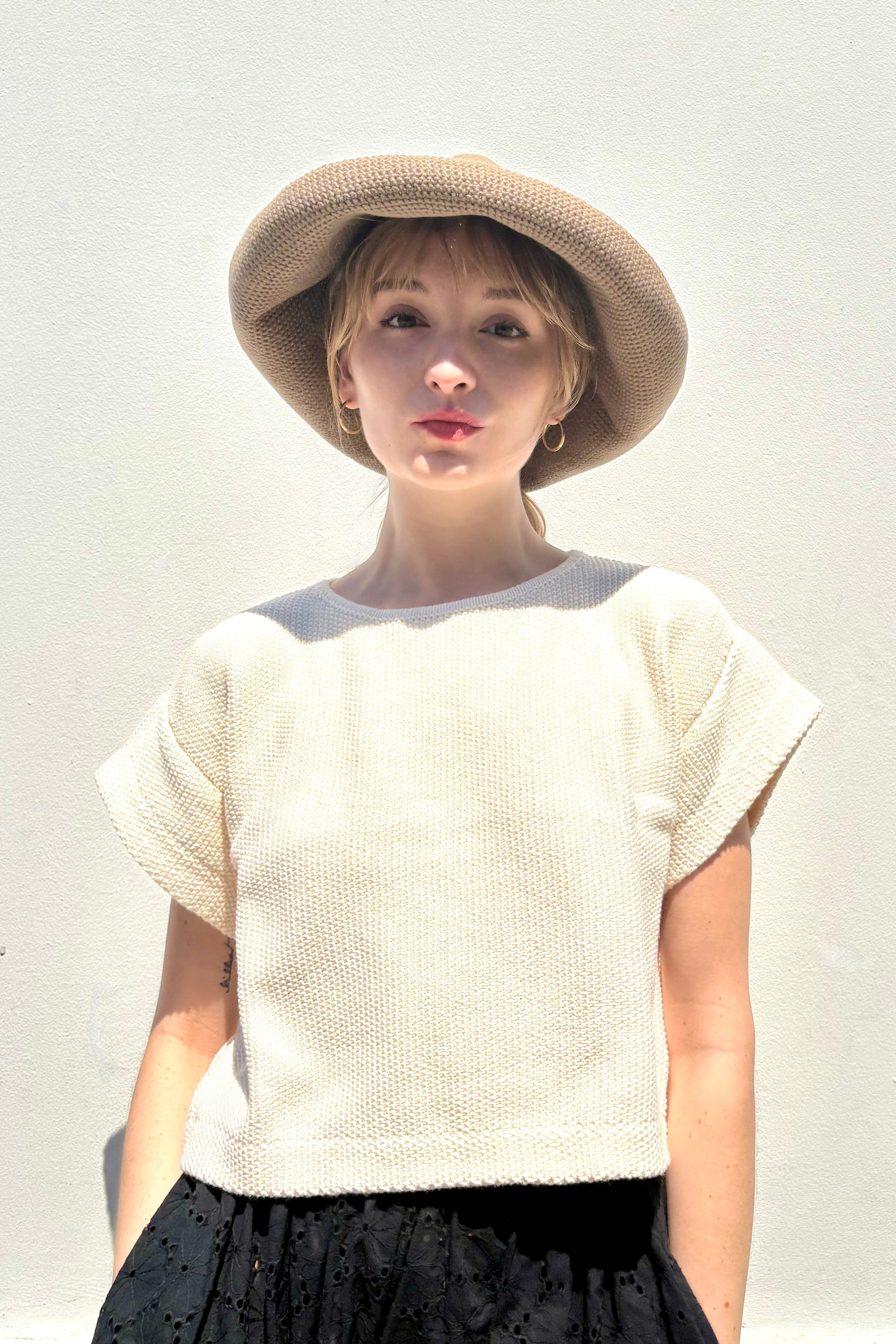 Wide Brim Crochet Sun Hat