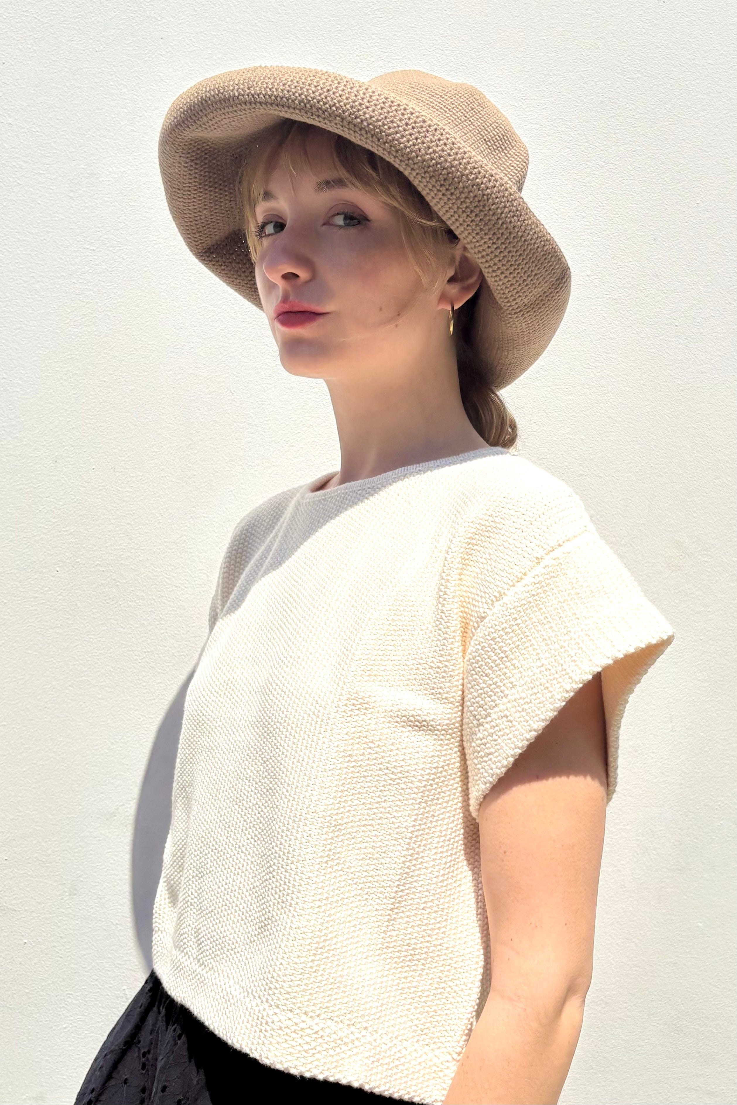 Wide Brim Crochet Sun Hat