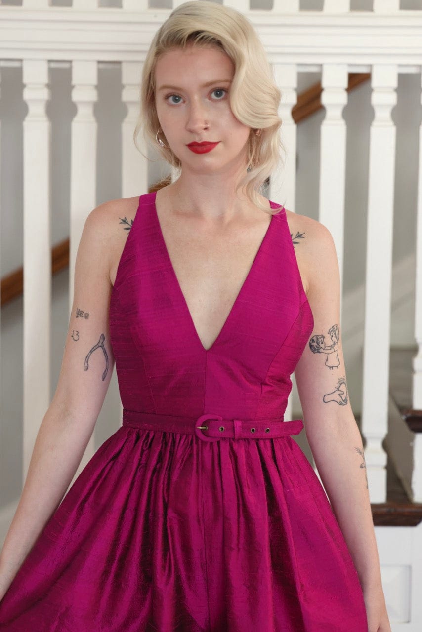 Quynh Jumpsuit in Silk Dupioni