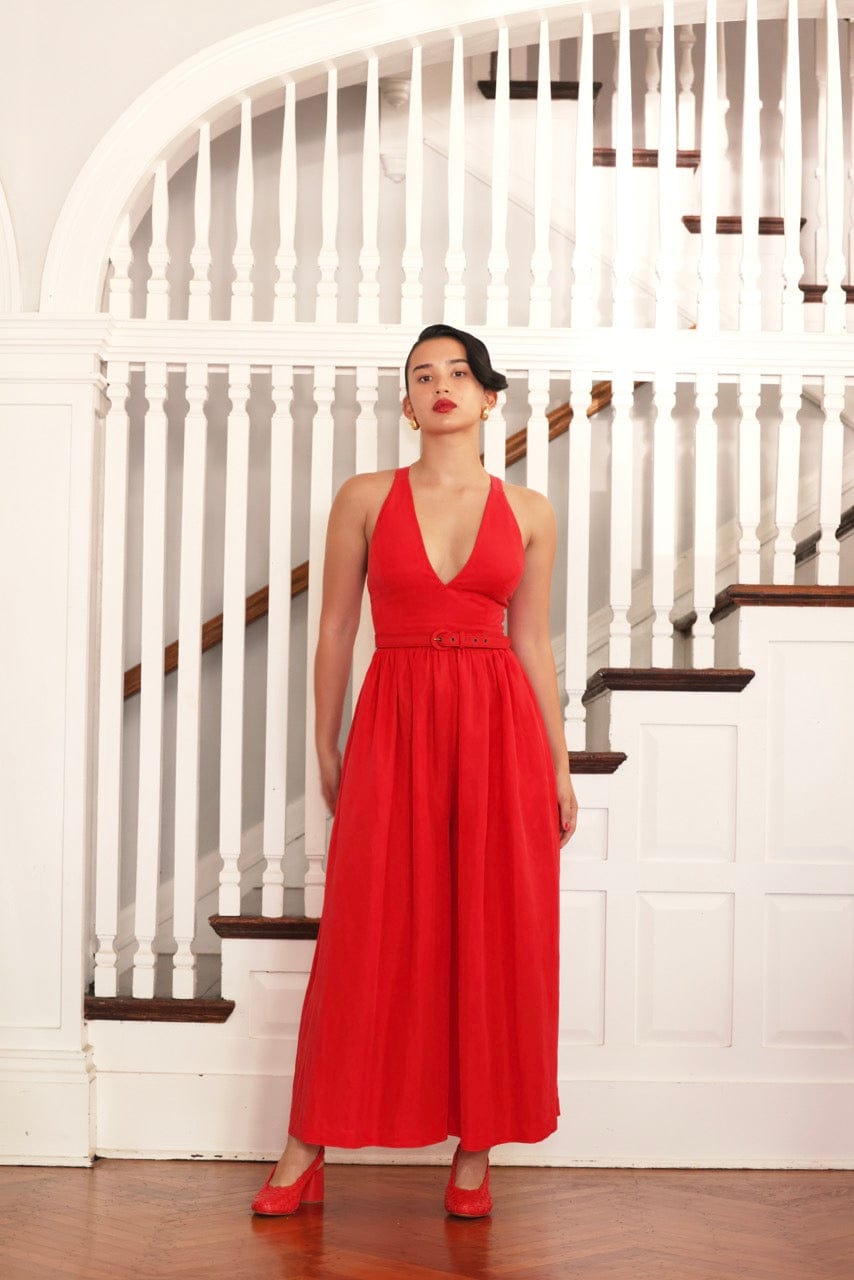 Quynh Jumpsuit in Cupro Linen Blend