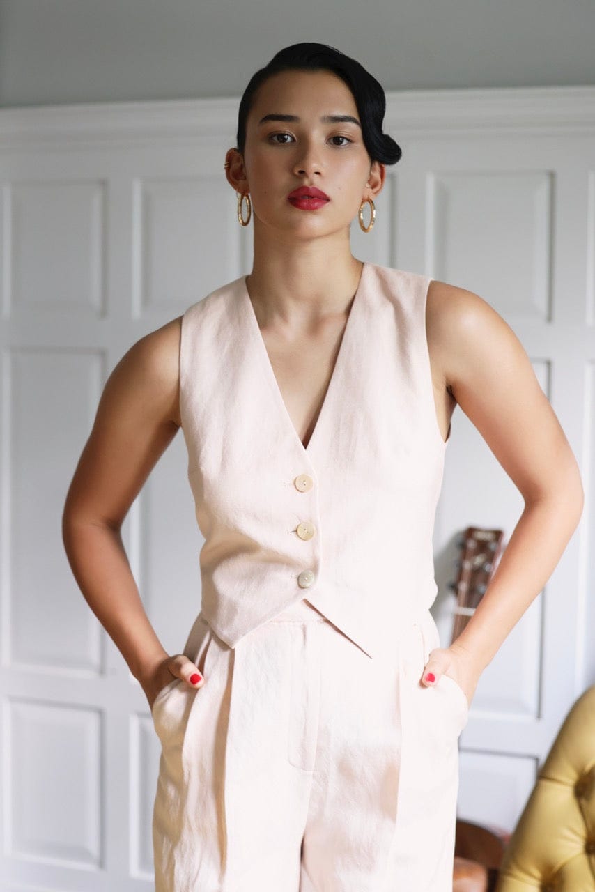 Diane Vest in Linen Blend
